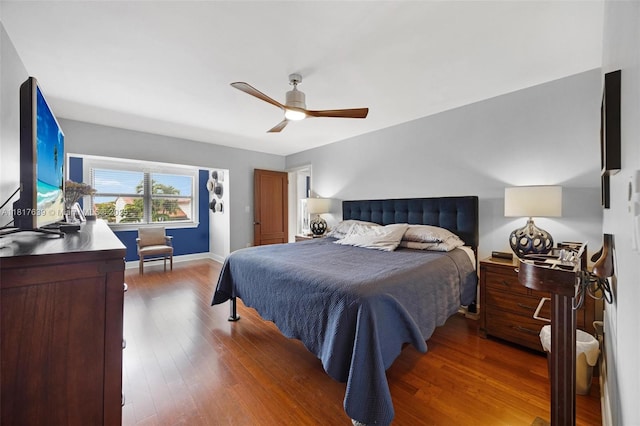 11537 SW 34th Ln, Miami, FL 33165 - bedroom with wood finished floors, baseboards, and ceiling fan
