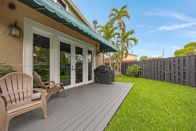 11537 SW 34th Ln, Miami, FL 33165 - deck with french doors and area for grilling