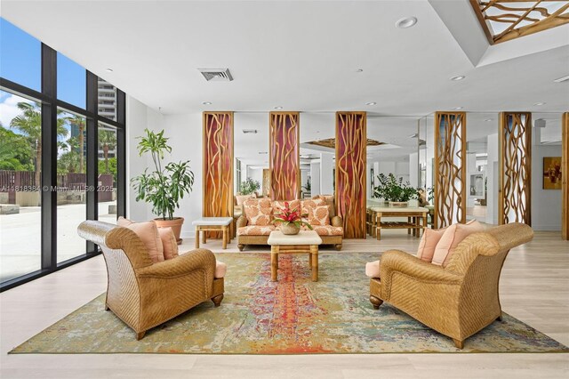 1450 Brickell Bay Dr Unit 806, Miami, FL 33131 - common area with expansive windows and recessed lighting