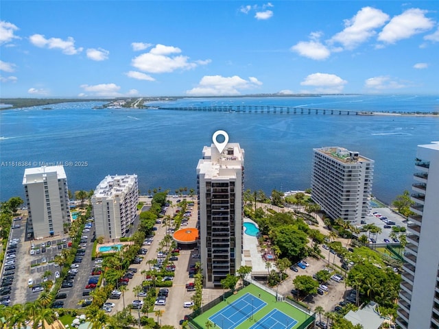 1450 Brickell Bay Dr Unit 806, Miami, FL 33131 - bird's eye view of a nearby body of water and a pool