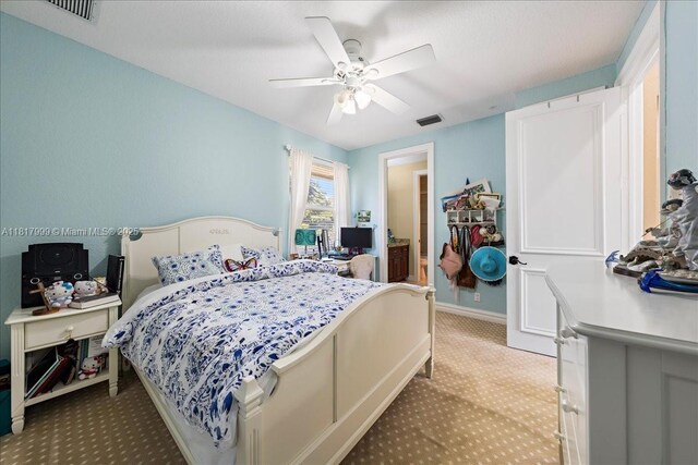 3212 NW 64th St, Boca Raton, FL 33496 - bedroom featuring light carpet and a ceiling fan
