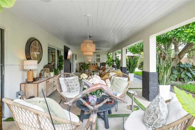 14051 SW 48th St, Miami, FL 33175 - view of patio with an outdoor living space