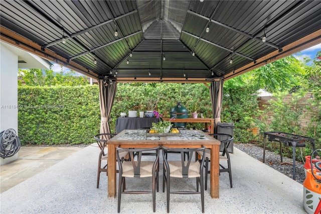 14051 SW 48th St, Miami, FL 33175 - view of patio / terrace featuring a gazebo, outdoor dining area, and a grill