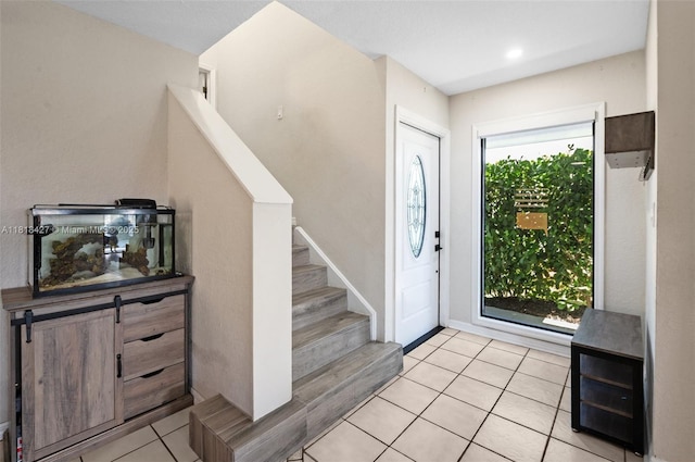 9916 SW 218th Ter, Cutler Bay, FL 33190 - entrance foyer featuring stairs and light tile patterned flooring