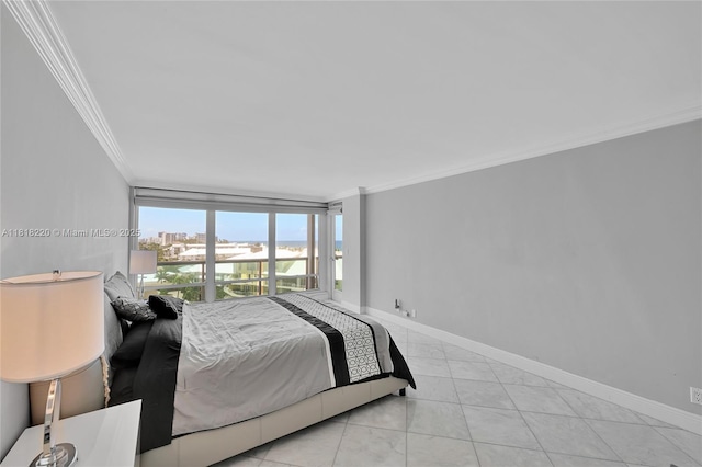 2100 S Ocean Ln Unit 703, Fort Lauderdale, FL 33316 - bedroom featuring crown molding and a water view