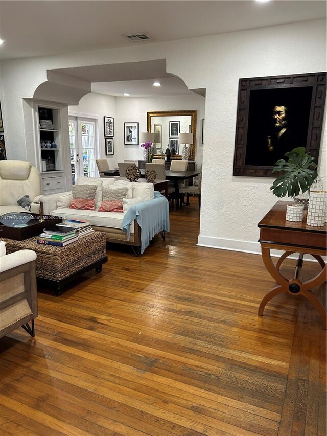 2320 SW 16th Ter, Miami, FL 33145 - living room with hardwood / wood-style floors, recessed lighting, and french doors