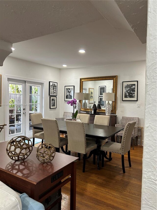 2320 SW 16th Ter, Miami, FL 33145 - dining area with wood finished floors, recessed lighting, and french doors