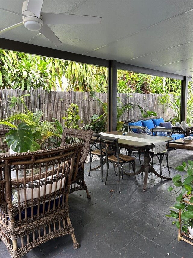 2320 SW 16th Ter, Miami, FL 33145 - view of patio with outdoor dining space and a ceiling fan