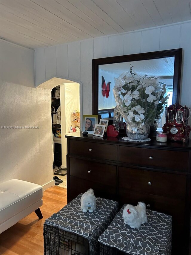 2320 SW 16th Ter, Miami, FL 33145 - bedroom featuring light wood-style flooring and wooden ceiling