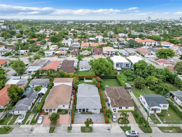 3075 SW 19th St, Miami, FL 33145 - aerial overview of property's location featuring property parcel outlined and nearby suburban area