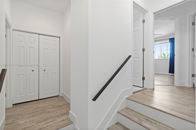 477 Spinnaker, Weston, FL 33326 - stairway with wood finished floors and baseboards
