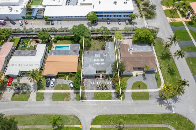 1305 N 47th Ave, Hollywood, FL 33021 - aerial view of property's location featuring property parcel outlined