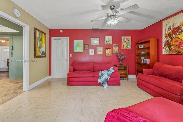 1305 N 47th Ave, Hollywood, FL 33021 - living area featuring ceiling fan and light tile patterned flooring