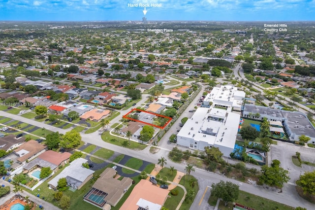 1305 N 47th Ave, Hollywood, FL 33021 - aerial view of property and surrounding area with property boundaries highlighted