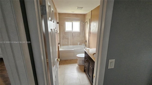 9480 NW 10th St, Plantation, FL 33322 - bathroom featuring vanity, shower / washtub combination, toilet, and tile patterned floors