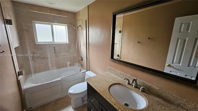9480 NW 10th St, Plantation, FL 33322 - bathroom with vanity, toilet, enclosed tub / shower combo, and tile patterned flooring