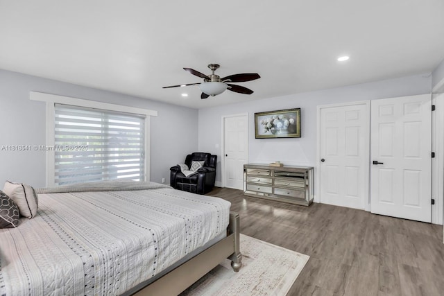 11400 NW 27th St, Plantation, FL 33323 - bedroom featuring wood finished floors, recessed lighting, and ceiling fan