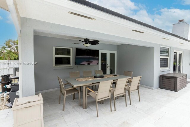 11400 NW 27th St, Plantation, FL 33323 - view of patio / terrace with ceiling fan and outdoor dining space
