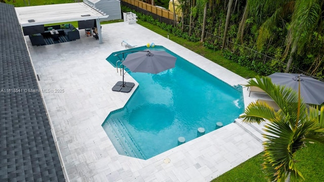 11400 NW 27th St, Plantation, FL 33323 - view of swimming pool with a patio and an outdoor living space