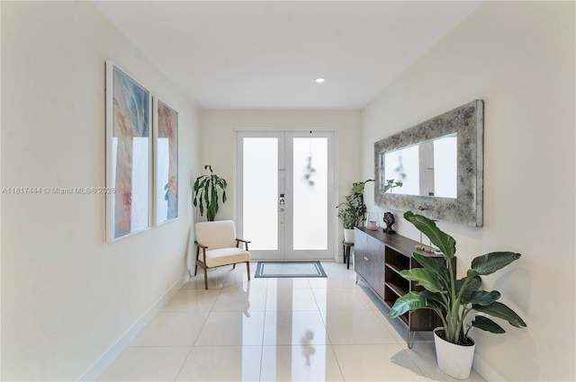 10540 NW 63rd Ter, Doral, FL 33178 - foyer entrance with baseboards, light tile patterned flooring, and recessed lighting