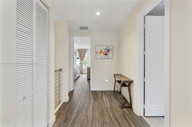 10540 NW 63rd Ter, Doral, FL 33178 - corridor with baseboards, wood finished floors, and recessed lighting