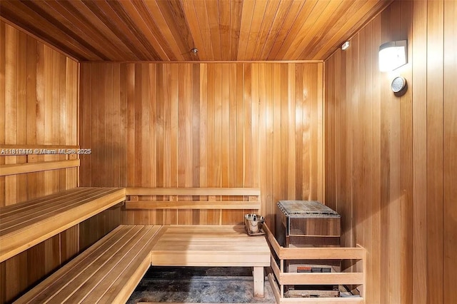 10540 NW 63rd Ter, Doral, FL 33178 - relaxing sauna featuring wooden ceiling and wooden walls