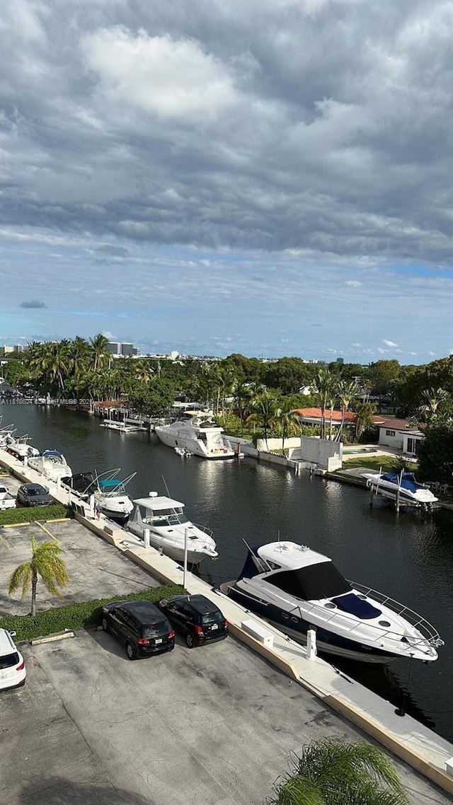 2000 NE 135th St Unit 509, North Miami, FL 33181 - water view featuring a boat dock