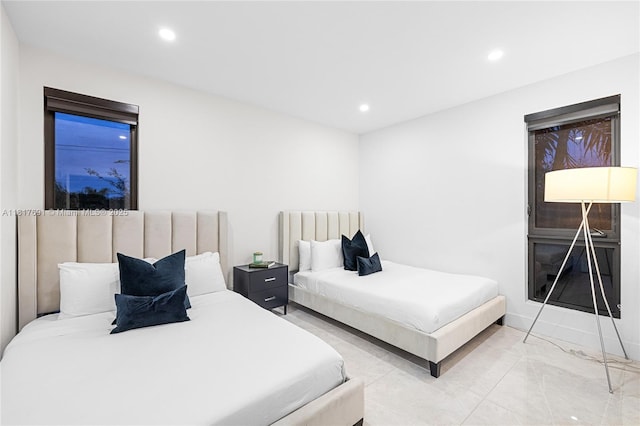 3660 SW 12th St, Miami, FL 33135 - bedroom featuring recessed lighting and marble finish flooring