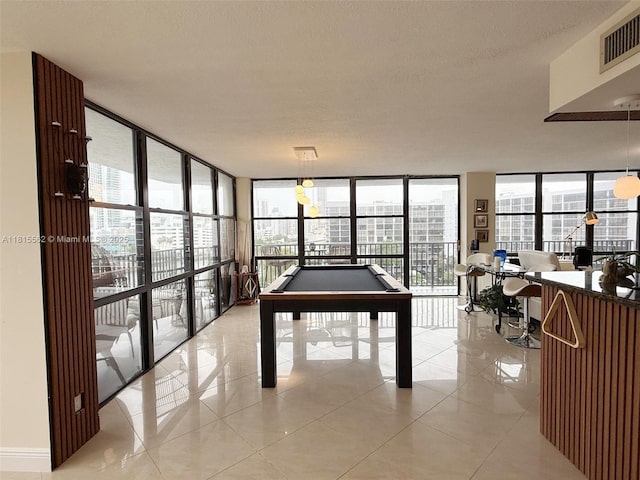 800 Parkview Dr Unit 820, Hallandale Beach, FL 33009 - game room with expansive windows, billiards table, and plenty of natural light