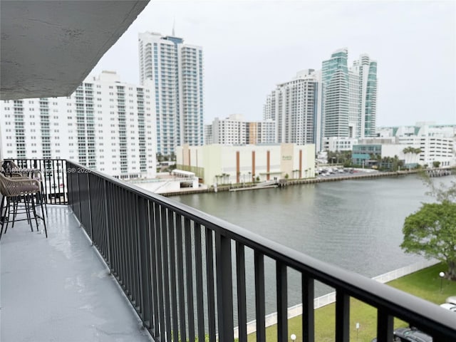 800 Parkview Dr Unit 820, Hallandale Beach, FL 33009 - balcony with a skyline view and a water view