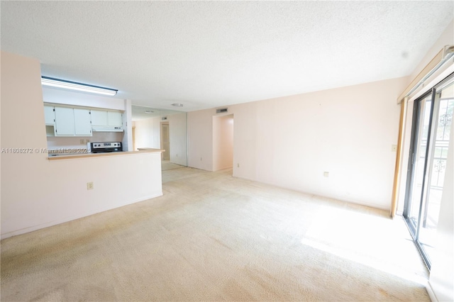 18785 NW 62nd Ave Unit 106, Hialeah, FL 33015 - unfurnished living room with light carpet and a textured ceiling