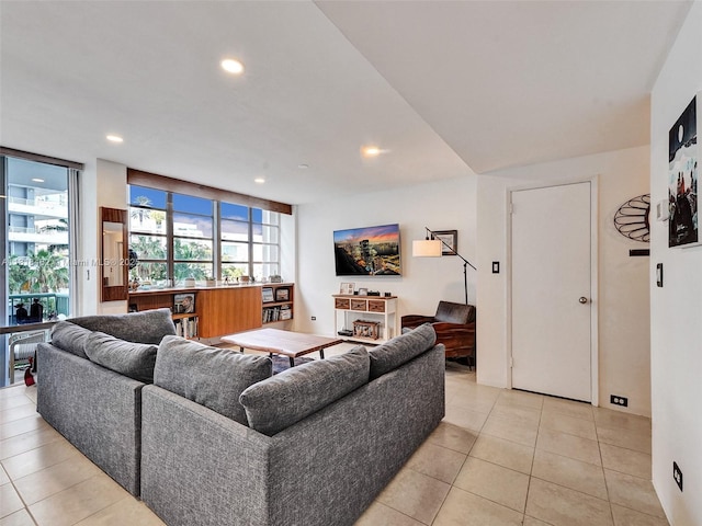 1408 Brickell Bay Dr Unit 411, Miami, FL 33131 - living area with light tile patterned floors and recessed lighting