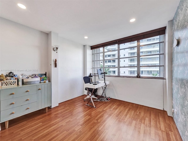 1408 Brickell Bay Dr Unit 411, Miami, FL 33131 - office featuring light wood-style flooring and recessed lighting