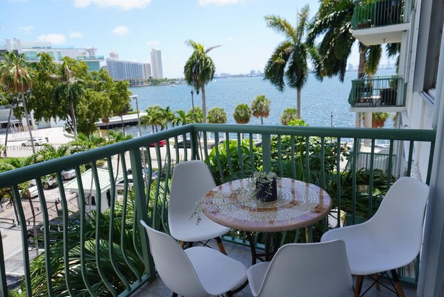 1408 Brickell Bay Dr Unit 411, Miami, FL 33131 - balcony featuring a water view