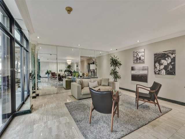 1408 Brickell Bay Dr Unit 411, Miami, FL 33131 - community lobby with recessed lighting and crown molding