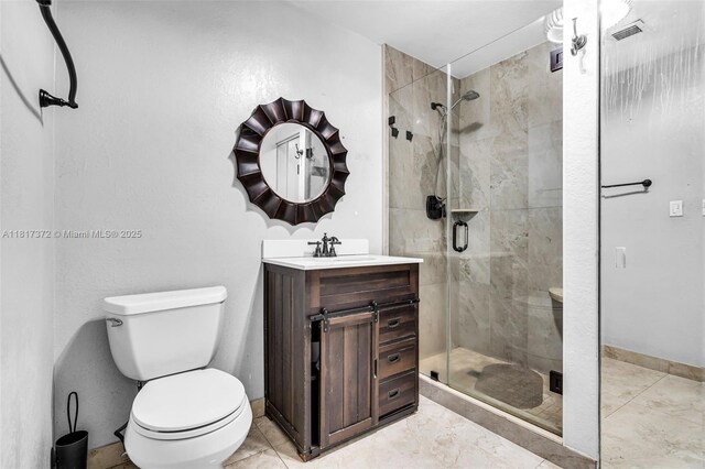 810 E 9th Pl, Hialeah, FL 33010 - bathroom with a stall shower, vanity, toilet, and baseboards
