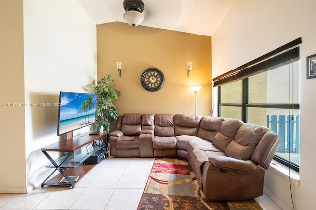 7382 NW 34th St, Lauderhill, FL 33319 - living area with high vaulted ceiling and tile patterned floors