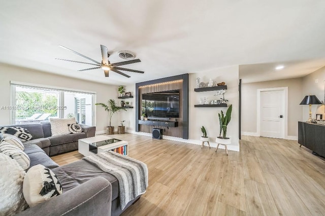 8005 SW 89th St, Miami, FL 33156 - living area with wood finished floors and a ceiling fan