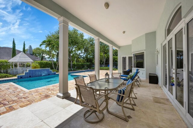 6129 SW 74th Ct, Miami, FL 33143 - view of swimming pool featuring a fenced backyard and a patio