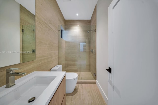 1513 SW 11th Ter, Miami, FL 33135 - bathroom featuring vanity, toilet, and a shower stall