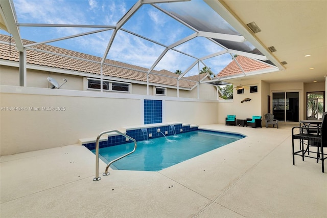 769 SW Munjack Cir, Port St Lucie, FL 34986 - outdoor pool featuring a patio area and glass enclosure
