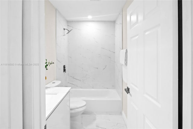 12633 NW 12th Ct, Sunrise, FL 33323 - bathroom with toilet, vanity, marble finish floors, and  shower combination