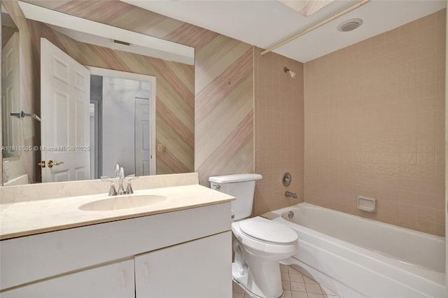 9601 NW 8th Cir, Plantation, FL 33324 - bathroom featuring tile patterned flooring, vanity, shower / washtub combination, and toilet