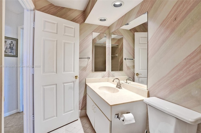 9601 NW 8th Cir, Plantation, FL 33324 - bathroom with vanity, tile patterned flooring, and toilet