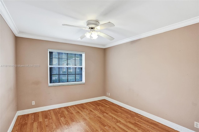 9601 NW 8th Cir, Plantation, FL 33324 - empty room with light wood-type flooring, baseboards, crown molding, and ceiling fan