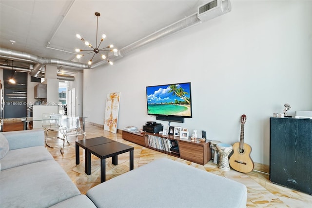 3029 NE 188th St Unit 821, Aventura, FL 33180 - living area featuring a chandelier