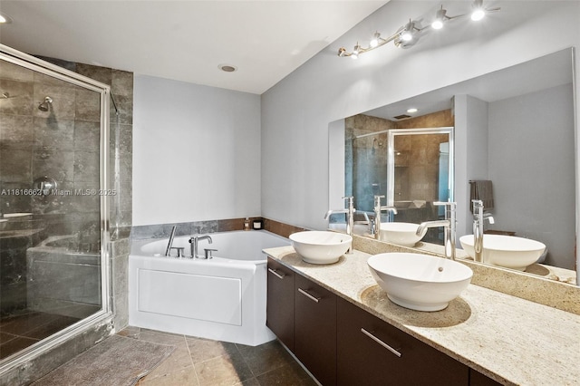 3029 NE 188th St Unit 821, Aventura, FL 33180 - bathroom with double vanity, a bath, and a shower stall