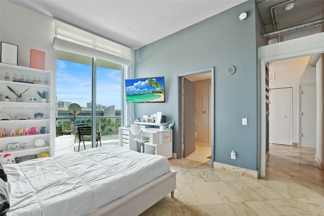 3029 NE 188th St Unit 821, Aventura, FL 33180 - bedroom with marble finish flooring and expansive windows