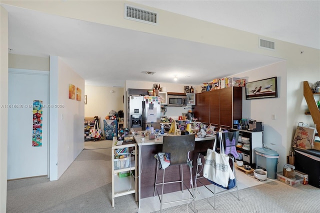 1900 N Bayshore Dr Unit 1411, Miami, FL 33132 - kitchen featuring stainless steel appliances, light colored carpet, and light countertops