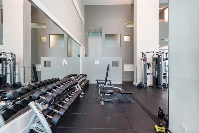 1900 N Bayshore Dr Unit 1411, Miami, FL 33132 - gym with a high ceiling